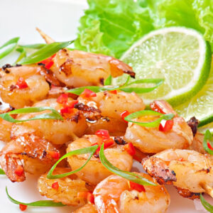 Brochettes de crevettes